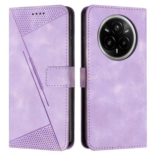 Funda de Cuero Triangular Dream Triangle con Cordón para Realme 14 Pro+ (Morado)