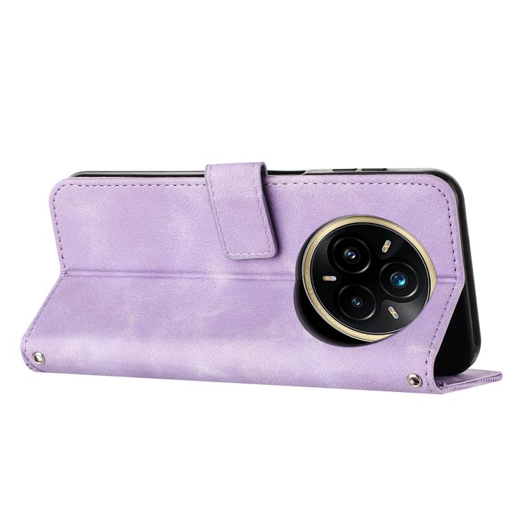 Funda de Cuero Triangular Dream Triangle con Cordón para Realme 14 Pro+ (Morado)