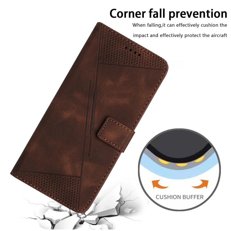 Funda de Cuero Triangular con Cordón para Realme 14 Pro Dream (Marrón)