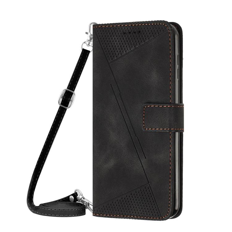 Funda de Cuero Triangular con Cordón para Realme 14 Pro Dream (Negra)