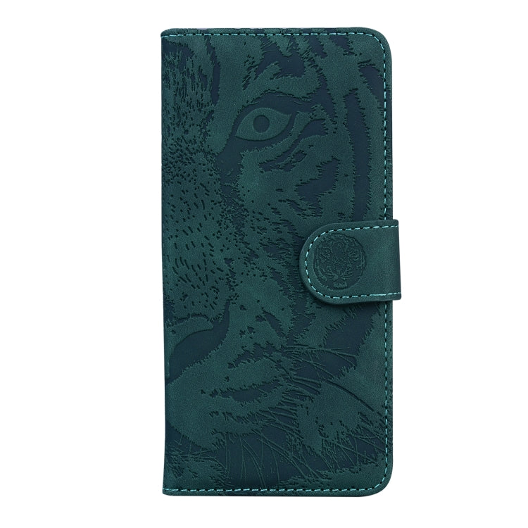 Funda de Cuero con Tapa para OnePlus Nord Ce4 5G Tiger Embossed Pattern (Verde)