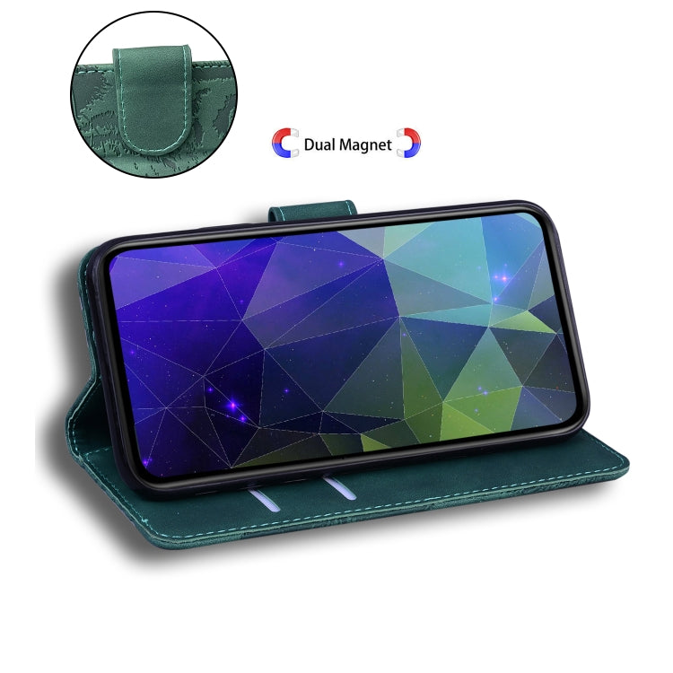 Funda de Cuero con Tapa para OnePlus Nord Ce4 5G Tiger Embossed Pattern (Verde)