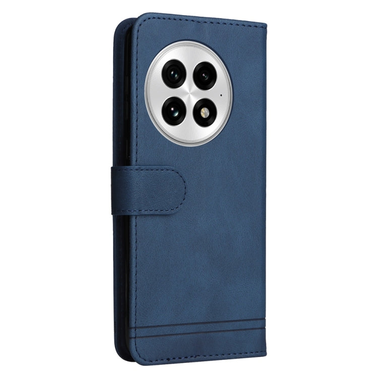 Funda de Cuero OnePlus 13 con Botones de Metal y Diseño Árbol de la Vida (Azul)