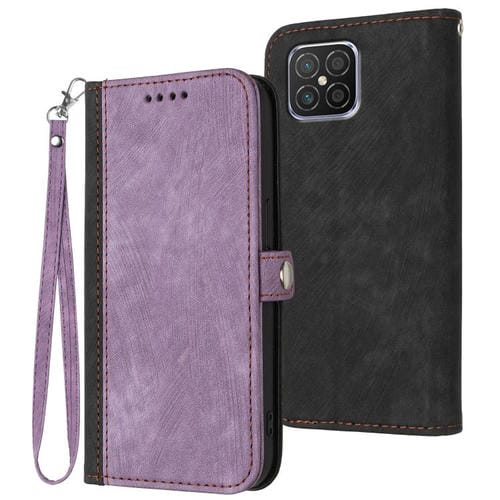Funda de Cuero para Huawei Nova 8 Se 4G con Correa y Hebilla Doble Plegable (Morado)