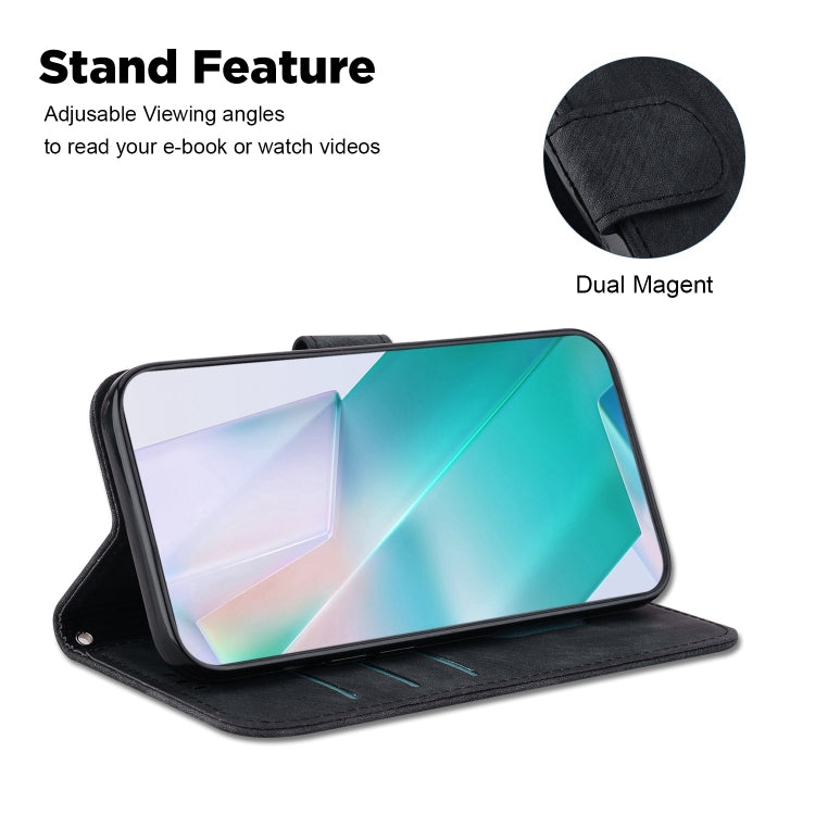 Para Samsung Galaxy A02s US 164,2 mm Funda de cuero con relieve Little Tiger para teléfono (negro)