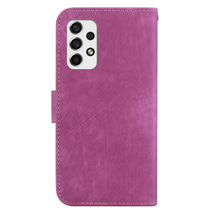 Para Samsung Galaxy A23 Funda para teléfono de cuero con relieve Little Tiger (rojo rosa)