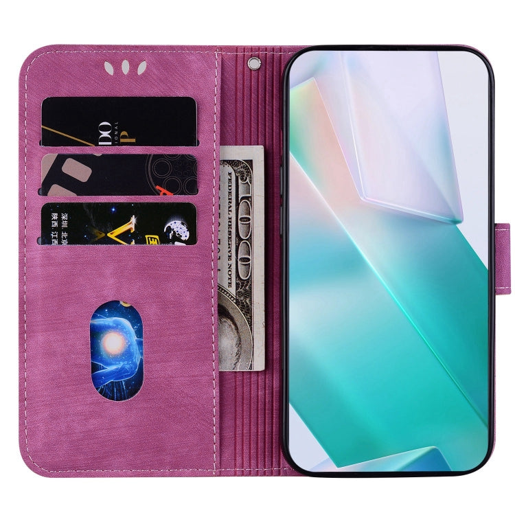 Para Samsung Galaxy Note20 Ultra Little Tiger Funda de cuero en relieve para teléfono (rojo rosa)