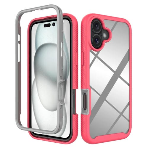 Funda para iPhone 16 Plus TPU Transparente a Prueba de Golpes Diseño Cielo Estrellado (Rosa)