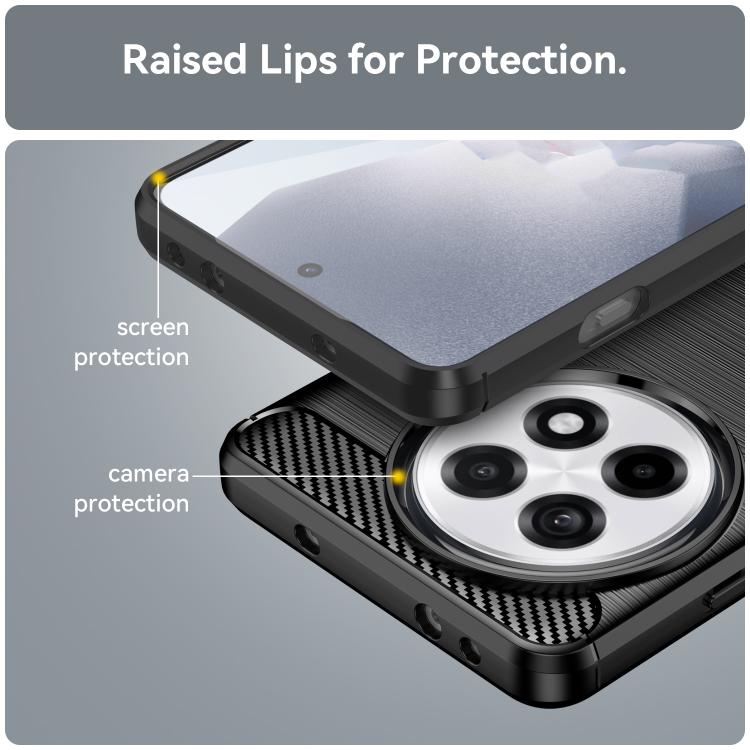 Funda de Teléfono TPU OnePlus 13R Textura Cepillada Fibra de Carbono (Negra)