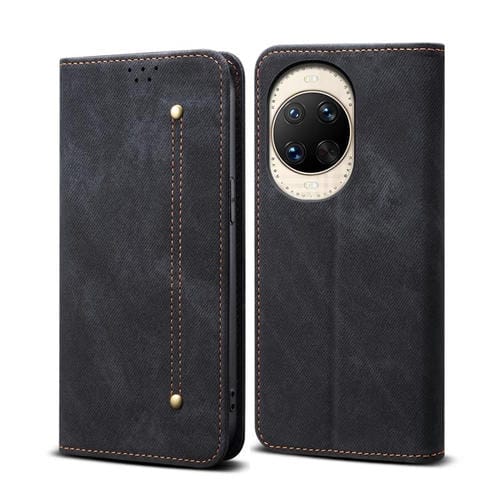 Funda de cuero con textura vaquera para Huawei Nova 14 Ultra (negra)