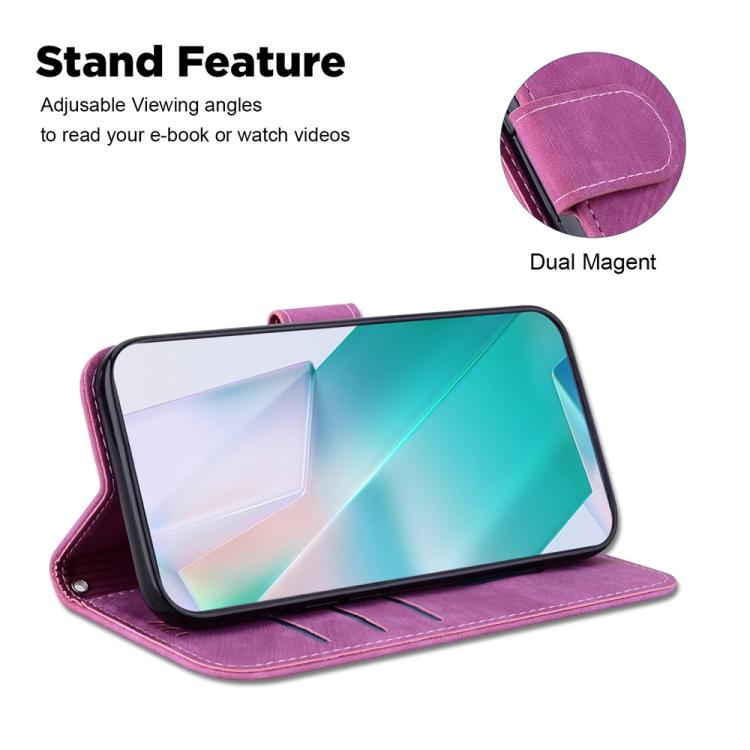 Funda de piel con relieve de tigre para Tecno Spark 30 4G (rosa)