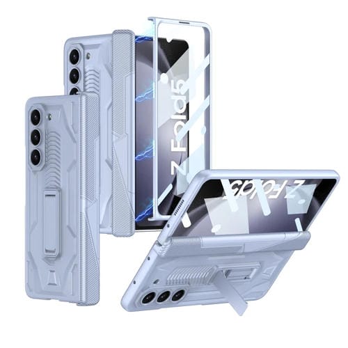 Funda para Teléfono Samsung Galaxy Z Fold5 Gkk con Tapa y Armadura Magnética Integrada con Soporte (Azul Claro)