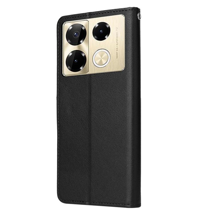 Funda de Cuero Multifuncional para Teléfono Infinix Note 40 Pro 5G / 4G / 40 Pro+ 5G con 3 Ranuras para Tarjetas (Negro)