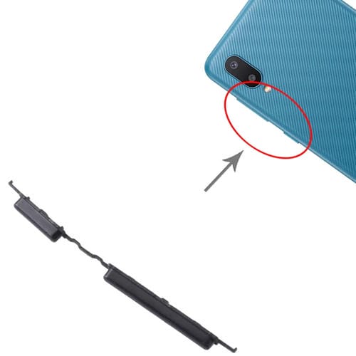 Botões de Energia e Volume Samsung Galaxy A02 SM-A022 (10 Peças) (Preto)