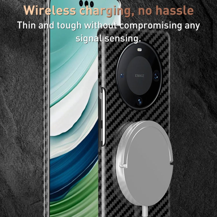 Funda para Huawei Mate 60 Pro a Prueba de Golpes de Fibra de Carbono (Negro Rojo)