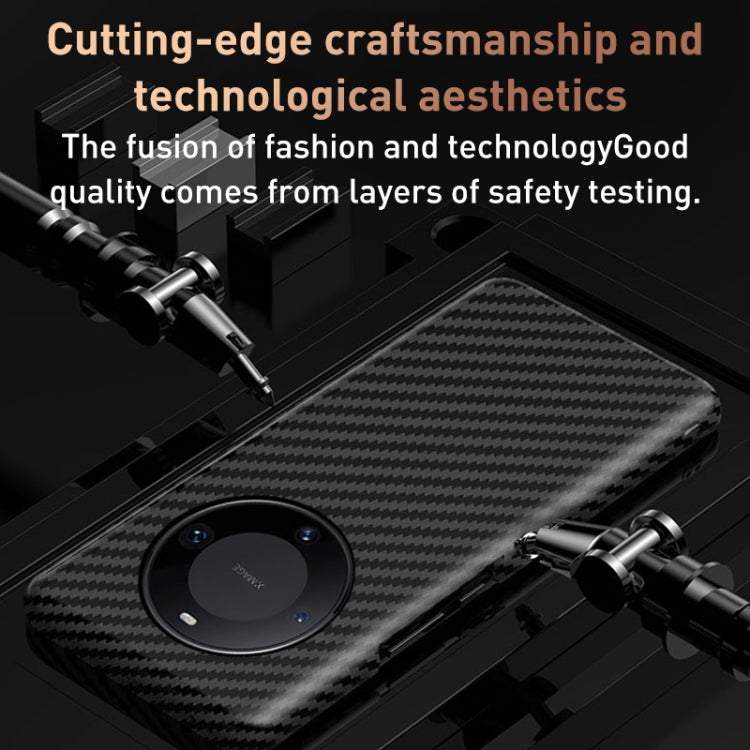 Funda para Huawei Mate 60 Pro a Prueba de Golpes de Fibra de Carbono (Negro Rojo)