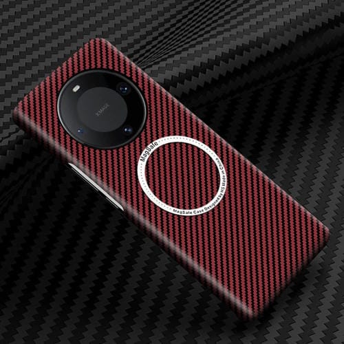 Funda Magnética Huawei Mate 60 Pro a Prueba de Golpes de Fibra de Carbono (Rojo)