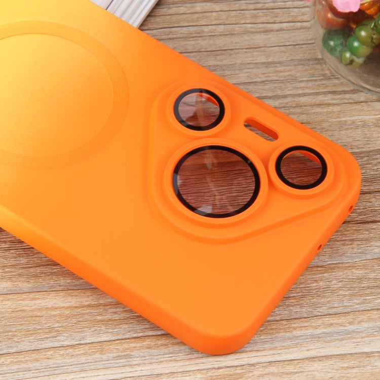 Funda para Teléfono Huawei Pura 70 Pro Silicona Líquida TPU Degradado Magsafe (Naranja y Amarillo)