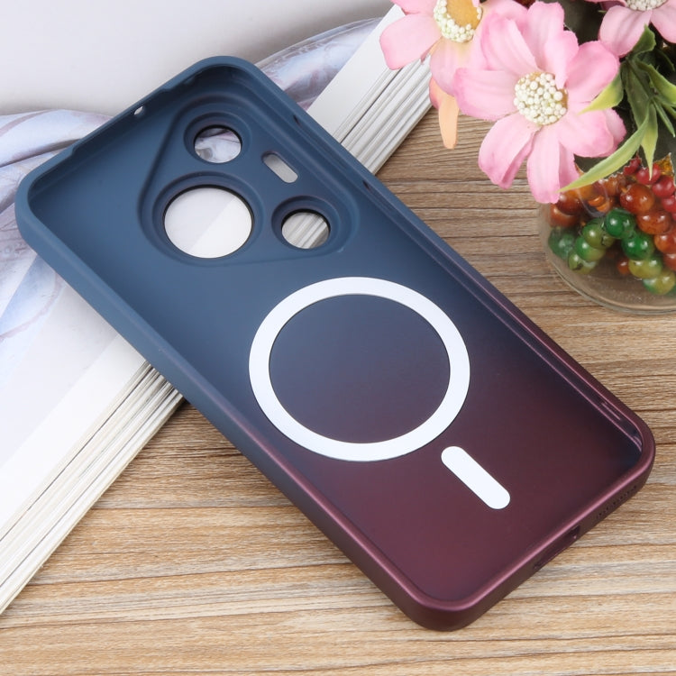 Funda para Teléfono Huawei Pura 70 Silicona Líquida Degradado y Magsafe (Azul y Morado)
