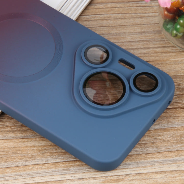 Funda para Teléfono Huawei Pura 70 Silicona Líquida Degradado y Magsafe (Azul y Morado)