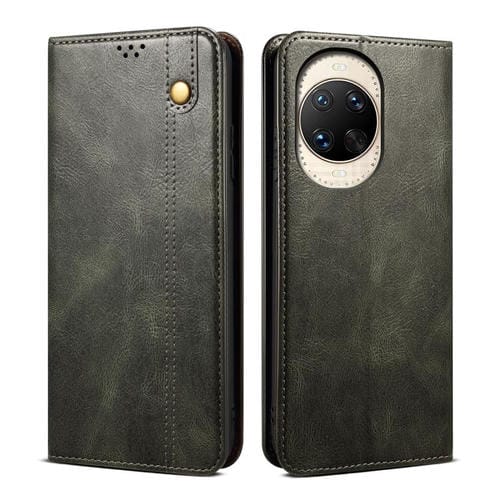 Funda de cuero con textura Crazy Horse para Huawei nova 14 Ultra Oil Wax (verde)