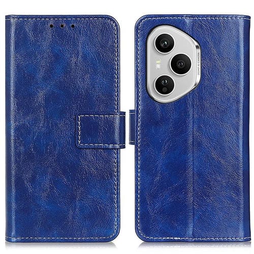 Funda de cuero con tapa para Honor 400 Pro Global (160,8 mm), diseño retro de caballo loco (azul)