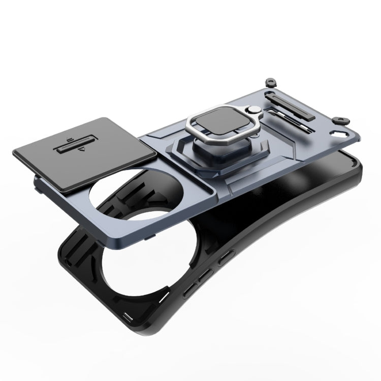 Funda para OnePlus 13 5G a Prueba de Golpes con Soporte y Carcasa Deslizante TPU + PC (Gris)