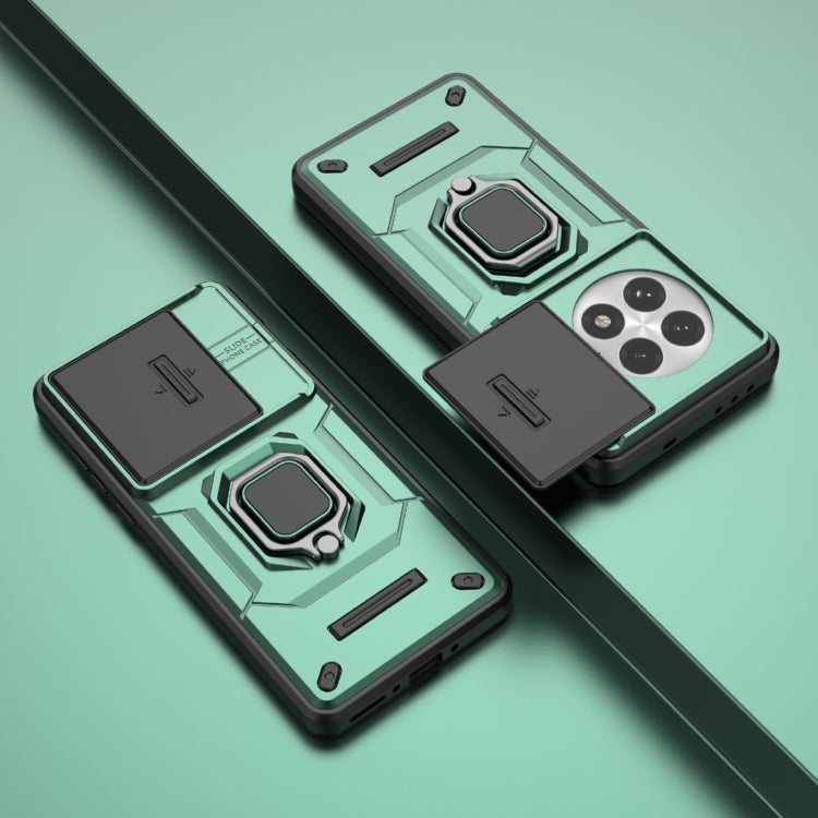 Funda para OnePlus 13 5G a Prueba de Golpes con Soporte y Carcasa Deslizante de TPU + PC (Verde)