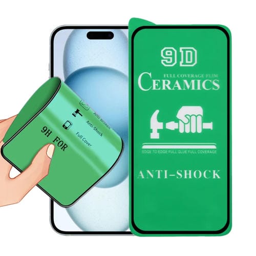 Película Cerámica de Pantalla Completa para iPhone 15 Pro / 15 9D con Pegamento - MOVILSTORE