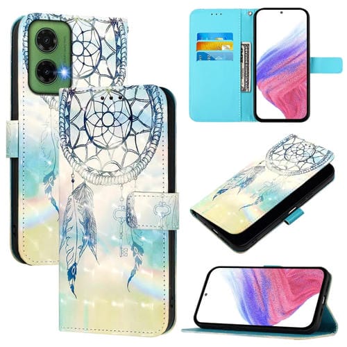 Funda de Cuero con Tapa Horizontal y Pintura 3D para Motorola Moto G35 (Dream Wind Chimes)