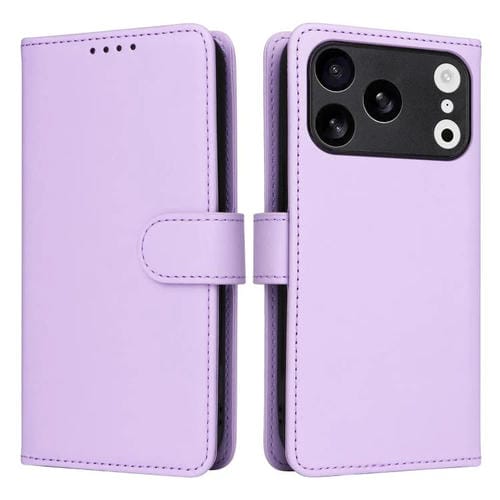 Funda BETOPNICE BN-005 2 en 1 desmontable de imitación de cuero genuino para iPhone 17 Pro (morado claro)