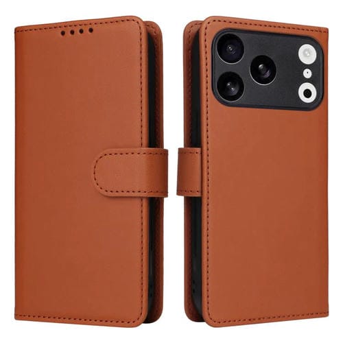 Funda BETOPNICE BN-005 2 en 1 desmontable de imitación de cuero genuino para iPhone 17 Pro (marrón)