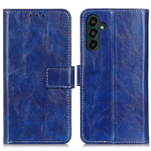 Funda de Teléfono Samsung Galaxy A55 5G Cuero Textura Retro Crazy Horse (Azul)