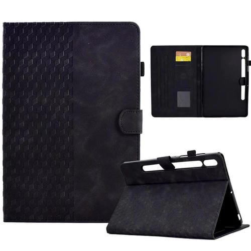 Funda de cuero con relieve de rombos para Samsung Galaxy S10 FE+ (negra)