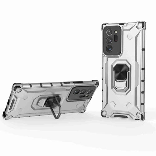Estuche para Teléfono Samsung Galaxy Note20 Ultra Ice Armor Series con Soporte para Anillo (Plateado)
