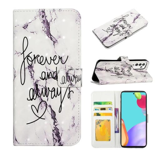 Funda para Teléfono Samsung Galaxy A82 Cuero Dibujo 3D Relieve al Óleo (Palabras de Mármol)