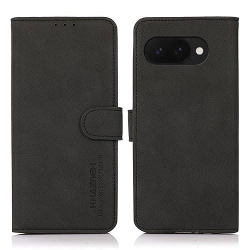 Funda de Cuero Khazneh para Google Pixel 9A con Textura Mate (Negra)