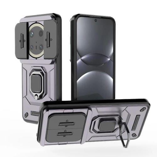 Funda para Teléfono Huawei Mate 70 Pro 5G y 70 Pro+ 5G con Soporte y Cierre Deslizante TPU + PC (Morado)