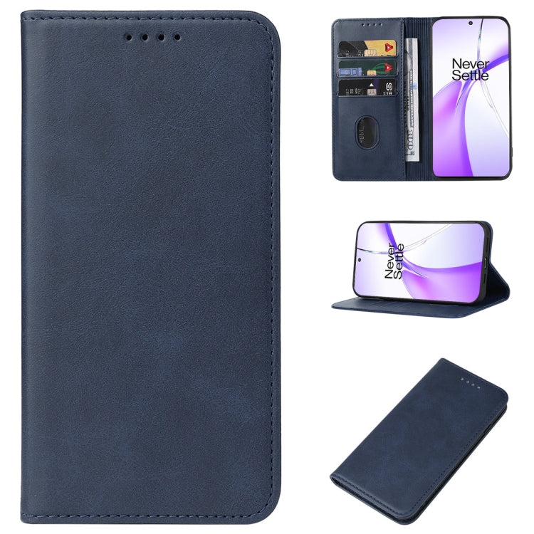 Funda de Cuero para OnePlus Ace 3V con Cierre Magnético (Azul)