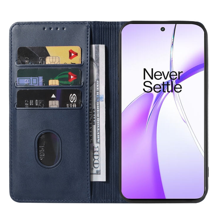 Funda de Cuero para OnePlus Ace 3V con Cierre Magnético (Azul)