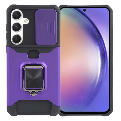 Protector Cámara Samsung Galaxy A55 Ranura para Tarjeta PC + Funda TPU (Púrpura)