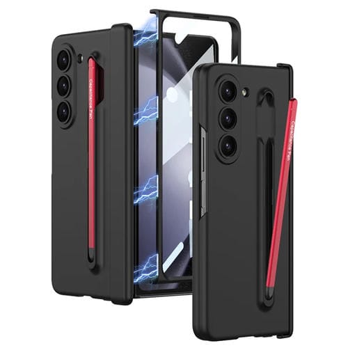 Estuche para Samsung Galaxy Z Fold5 5G Gkk Magnético Integrado con Ranuras para Bolígrafo (Negro + Rojo)