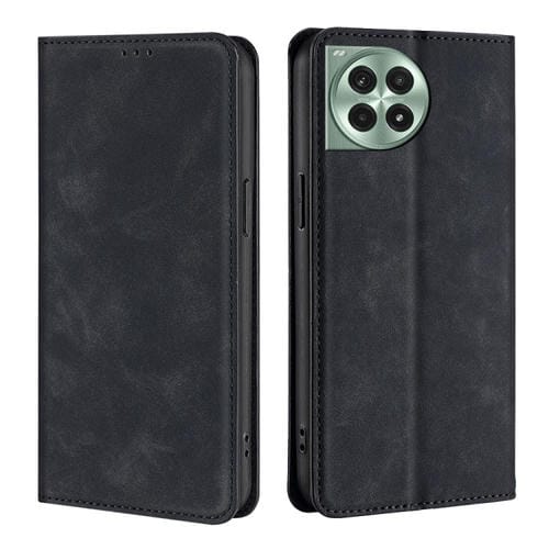 Funda de Cuero Magnética para OnePlus Ace 3 Pro 5G (Negra) con Tacto de Piel