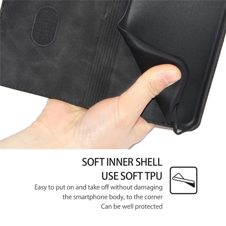Funda de Cuero Magnética para OnePlus Ace 3 Pro 5G (Negra) con Tacto de Piel