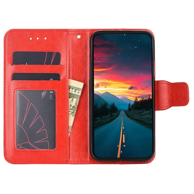 Funda de Cuero para OnePlus Ace 3V 5G con Textura de Cristal (Rojo)