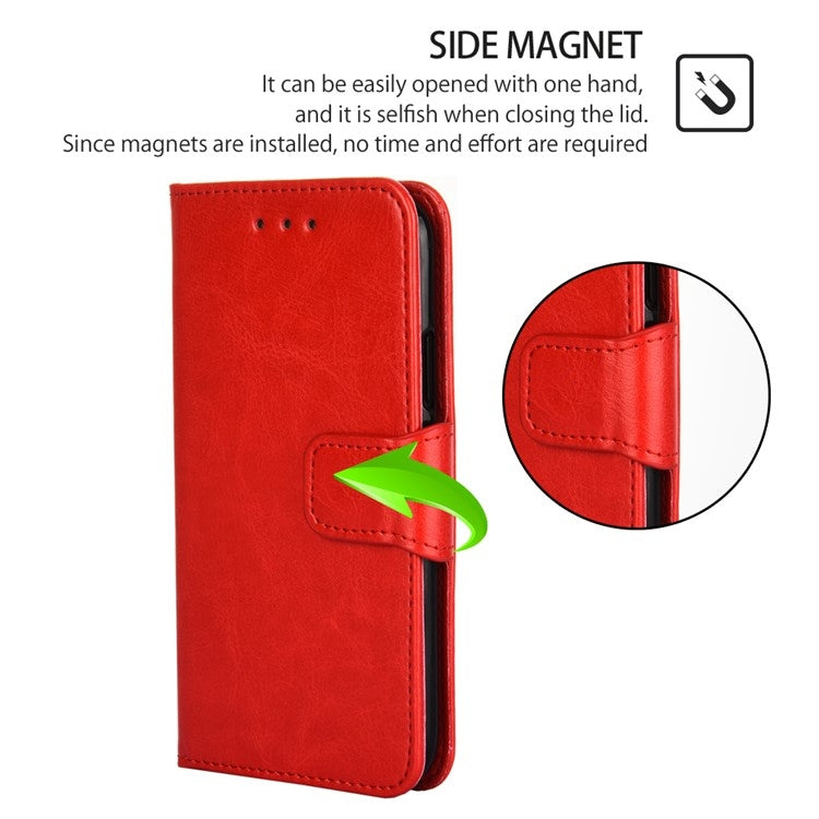 Funda de Cuero para OnePlus Ace 3V 5G con Textura de Cristal (Rojo)