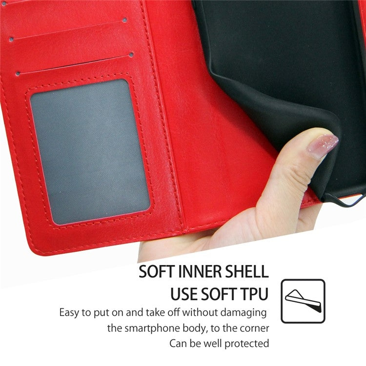 Funda de Cuero para OnePlus Ace 3V 5G con Textura de Cristal (Rojo)