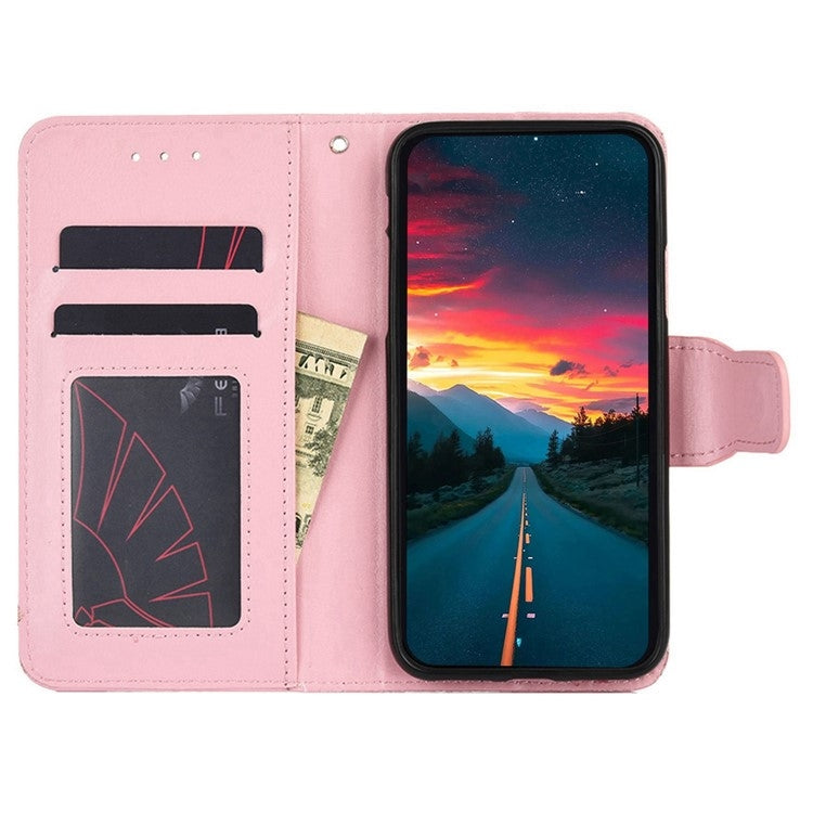 Funda de Cuero con Textura de Cristal para OnePlus Ace 3 Pro 5G (Rosa)