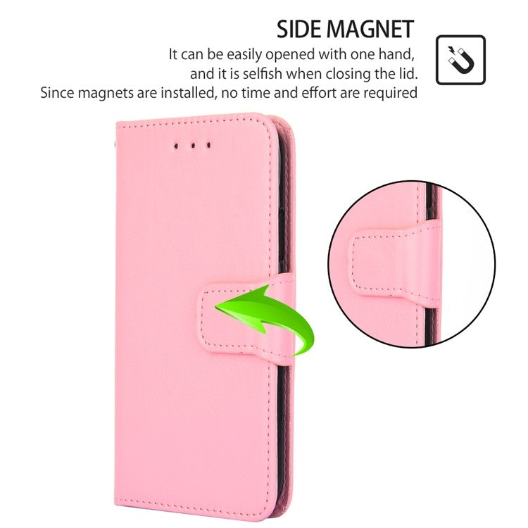 Funda de Cuero con Textura de Cristal para OnePlus Ace 3 Pro 5G (Rosa)