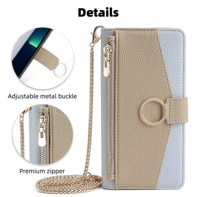 Funda de Cuero con Textura de Lichi para OnePlus Ace 3 Pro 5G (Azul)